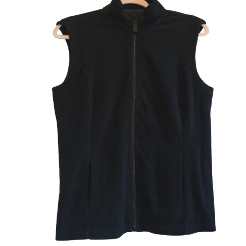 Vivienne Tam Black Zip Front Vest Size Medium Sleeveless Jacket with Pockets